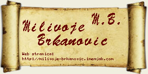 Milivoje Brkanović vizit kartica